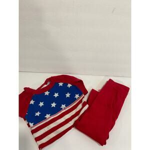 Hannah Anderson Kids American Flag Pajamas Size 6-7 120CM